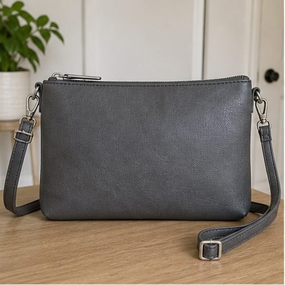 Charcoal Faux Leather Bag